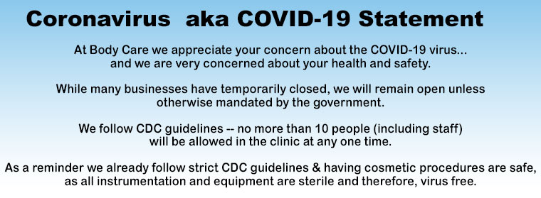 Coronavirus Statement at Bodycare in Ft Lauderdale