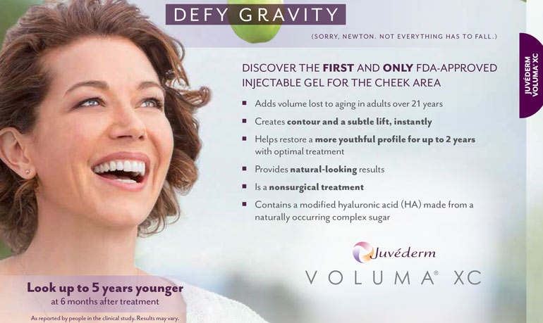 Juvéderm in Ft Lauderdale -- add volume to aging cheeks